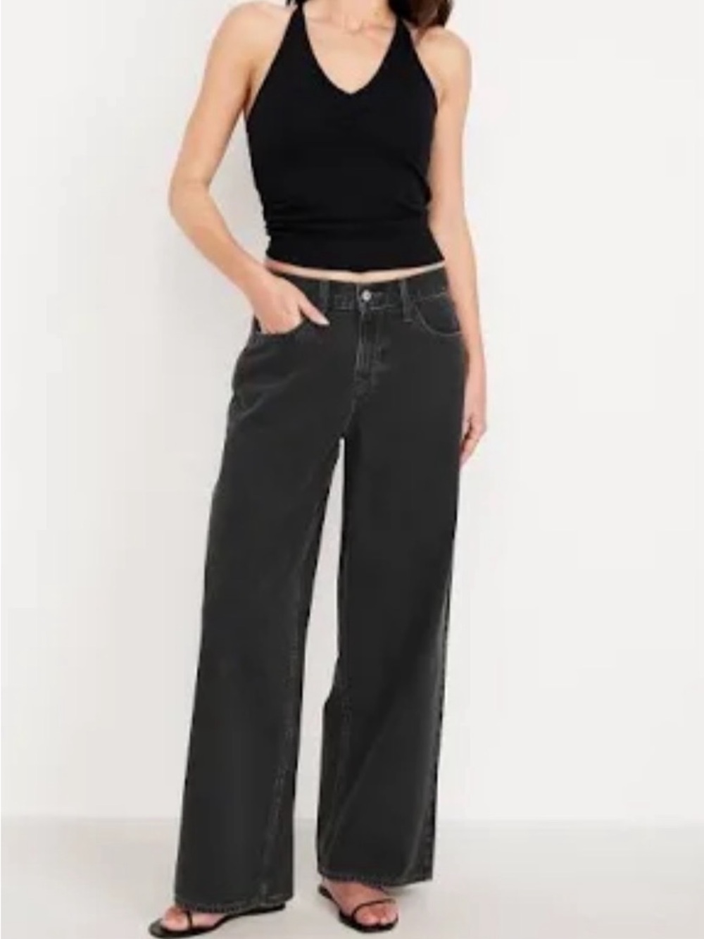 Wide Leg Black Women's High rise Jeans